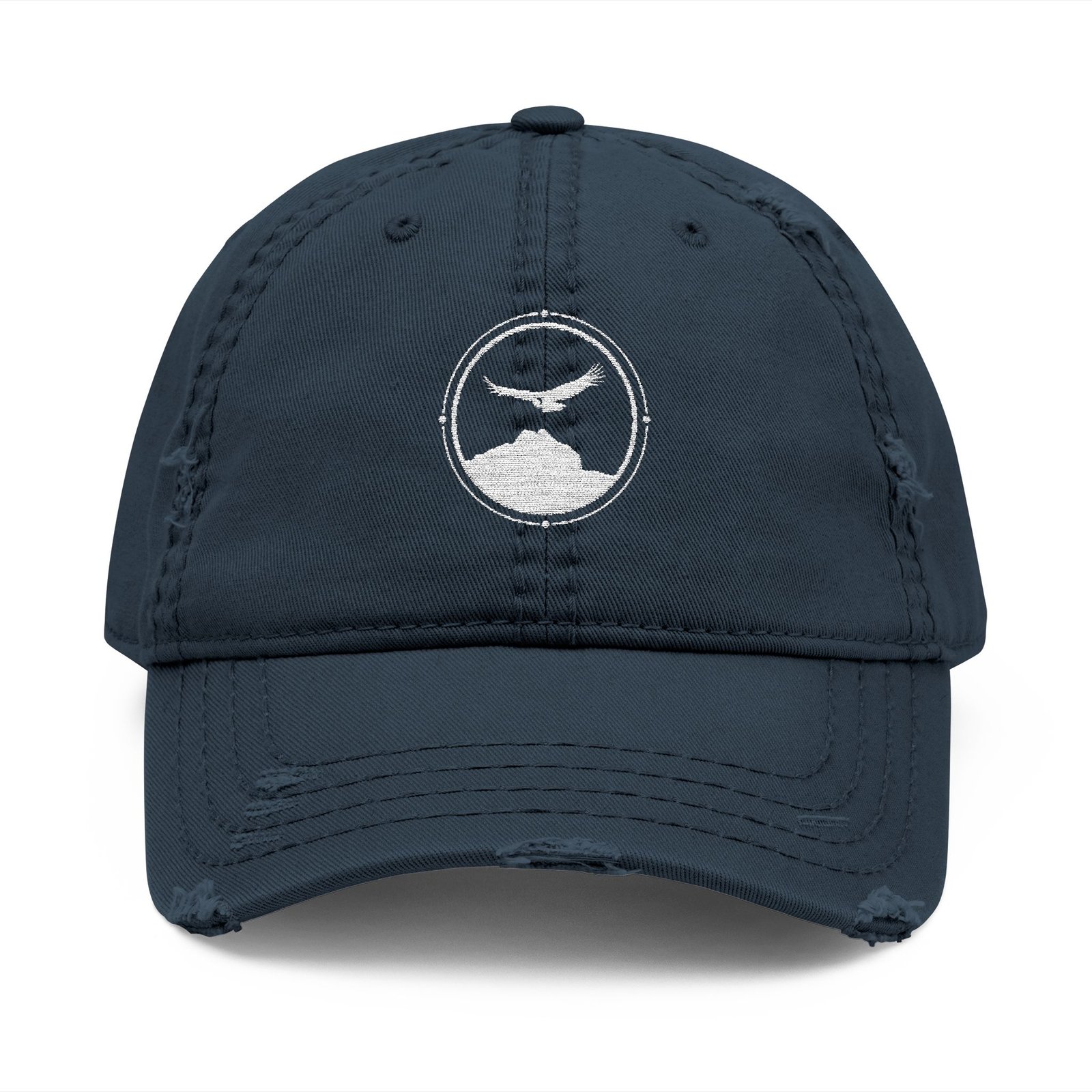 Wings Over Mandango Vilcabamba White Soul Crest Embroidered Distressed Dad Hat