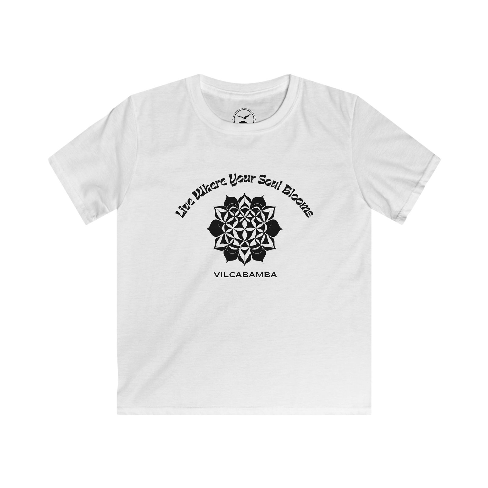 Soul Blooms Flower of Life Vilcabamba Youth T-Shirt - Image 4