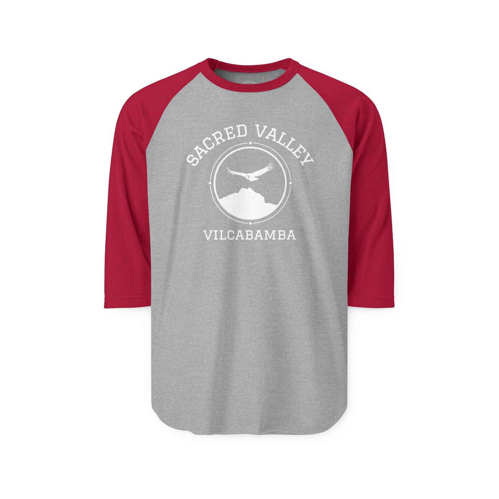 The Sacred Valley Vilcabamba White Soul Crest Three-Quarter Sleeve Raglan T-Shirt - Image 2