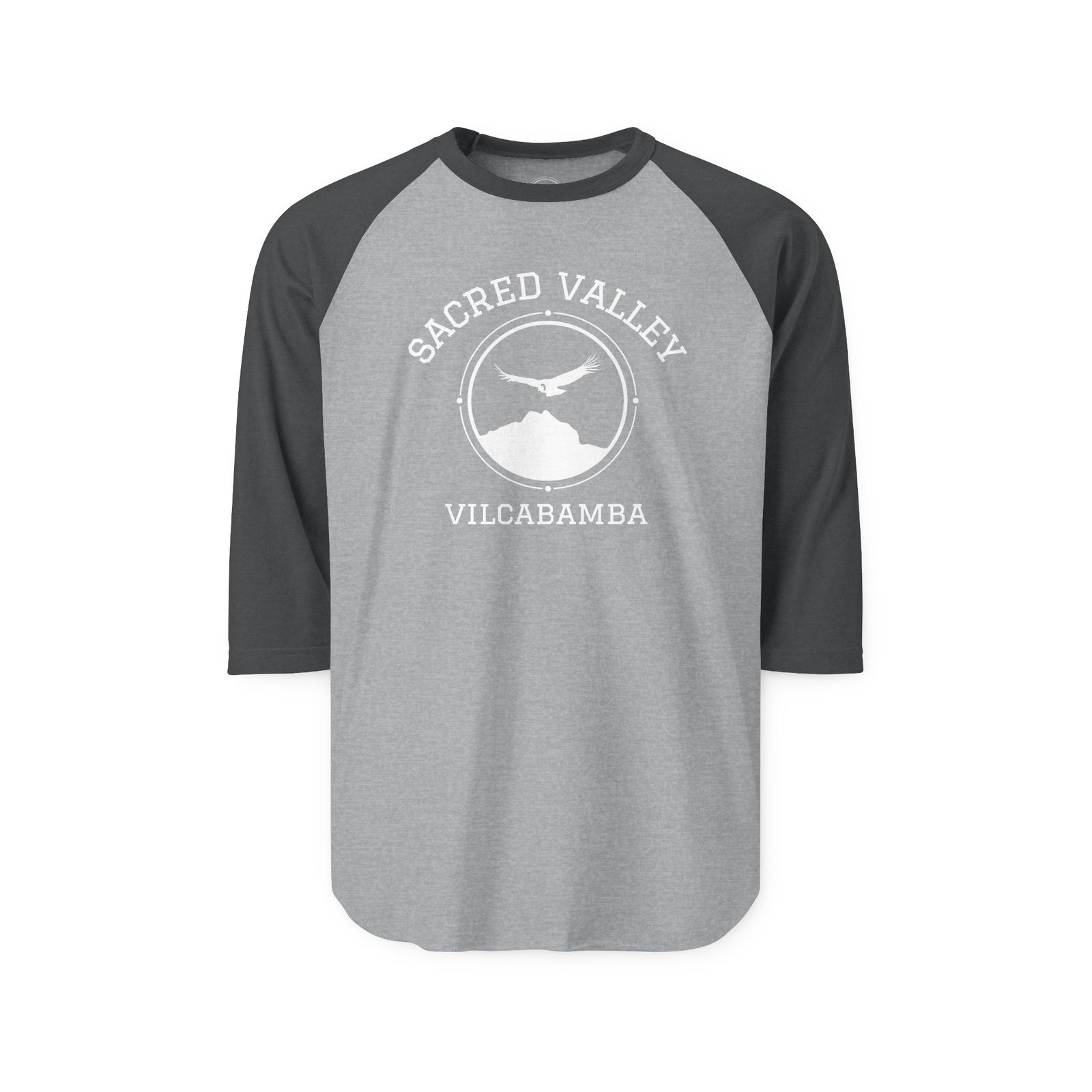 The Sacred Valley Vilcabamba White Soul Crest Three-Quarter Sleeve Raglan T-Shirt - Image 4